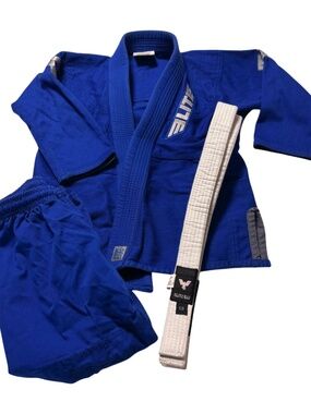 Elite Sports Elite BJJ Kids Jiu-Jitsu Gi Set Blue Jacket Pants Belt Size C0